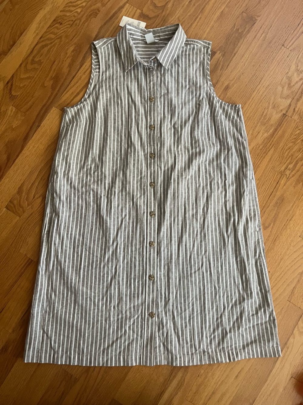 Duluth Women’s Over-easy Lightweight Hemp Shirt Dress - Gray & White XL